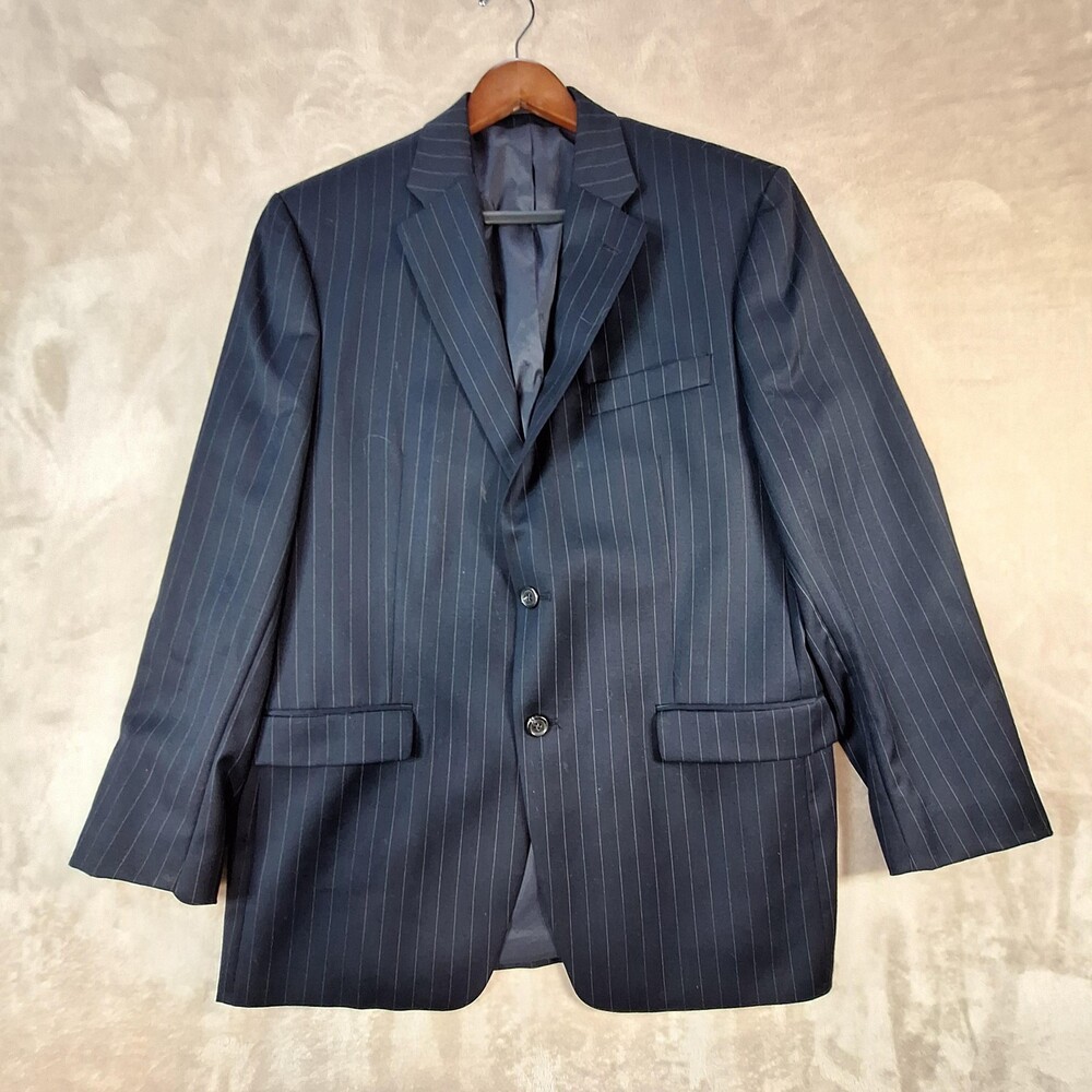 Lauren Ralph Lauren Blazer Mens 42R Navy Pinstripe Wool Single Vent Jacket Coat